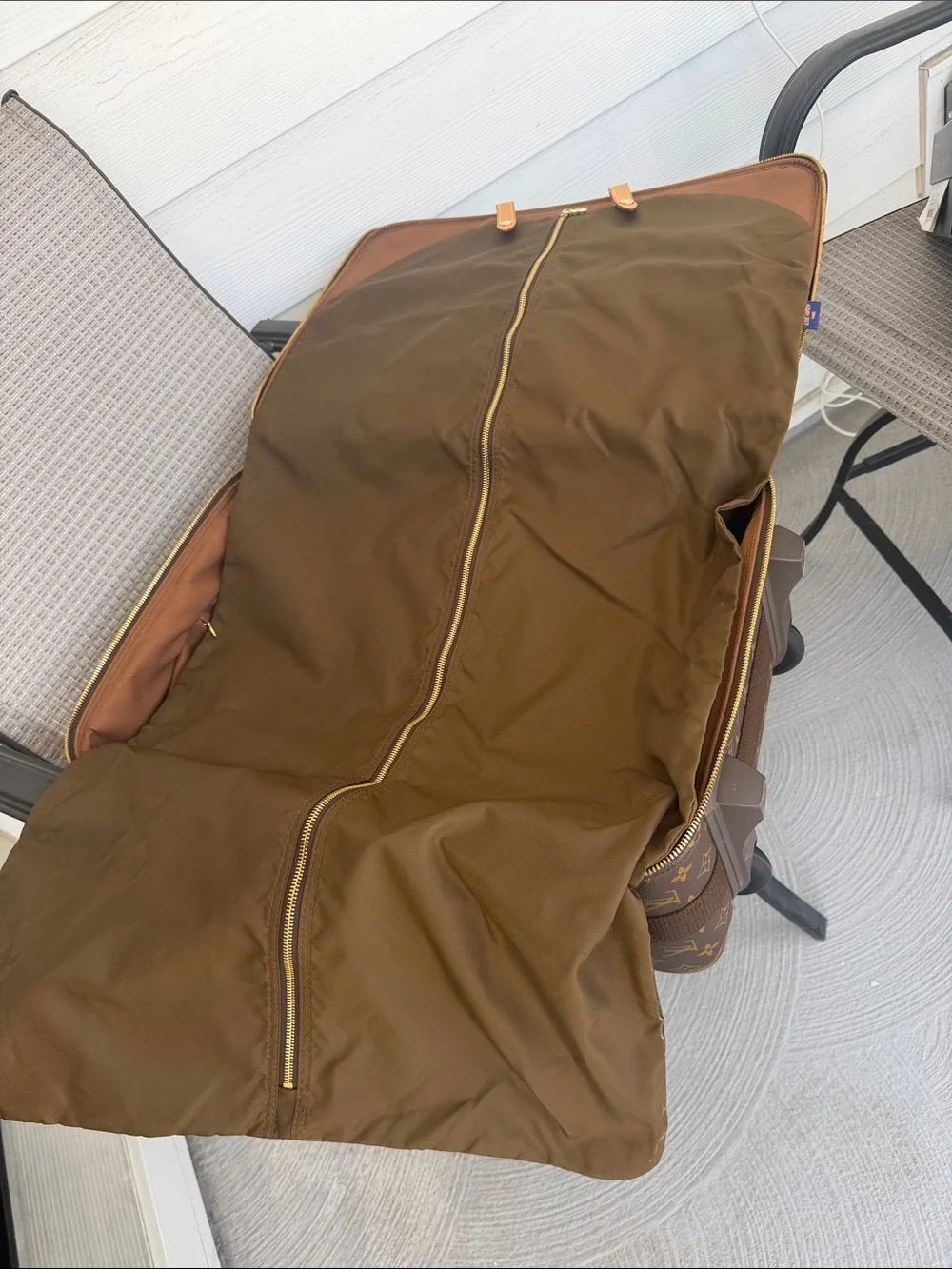 Louis Vuitton Monogram Rolling Carry-On in Brown and Tan